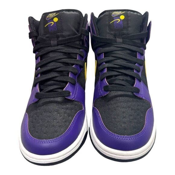 Nike Dunk High Premium EMB Lakers Court Purple DH0642-001 Lebron AD 9.5 - Picture 4 of 13